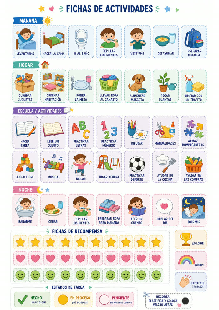 Fichas de actividades imprimibles